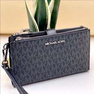 Michael Kors DoubleZip Wallet Wristlet Black